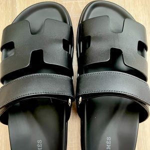 AUTHENTIC Hermes Chypre Sandals - black noir (size 40 or US 9)